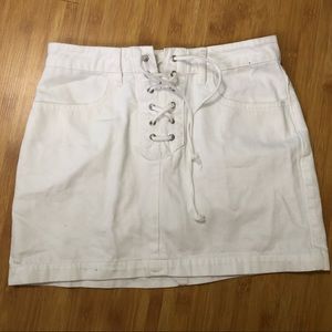 White denim PacSun skirt Kendall and Kylie